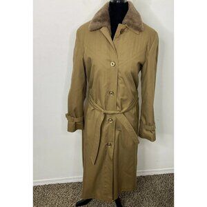 Vintage Borg Insulated Lined Quilted Long Coat Belted 70’s Woman 12 Hipster